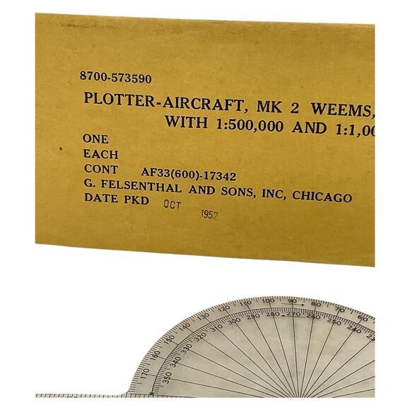 Vintage Weems Aircraft Plotter Mark II 1952 Navigation Tool with Case - Picture 7 of 8
